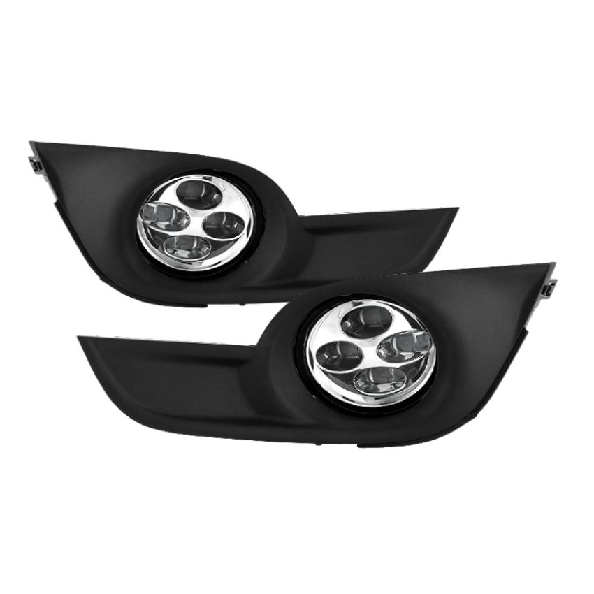 SPYDER 9031649 Daytime DRL LED Running Fog Lights w/Switch - Clear
