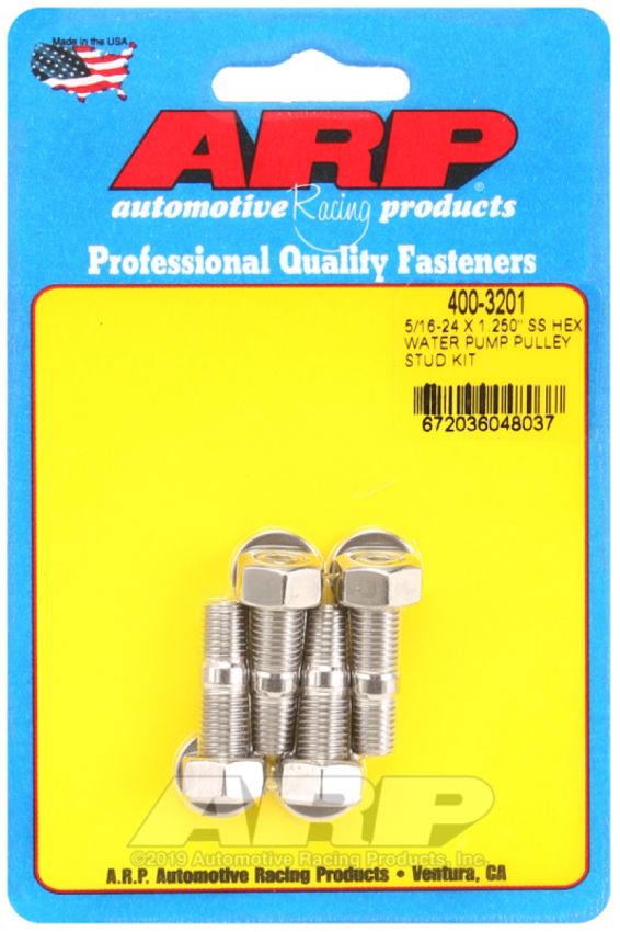 ARP 400-3201 5/16-24 X 1.250 SS Hex Water Pump Pulley Stud Kit