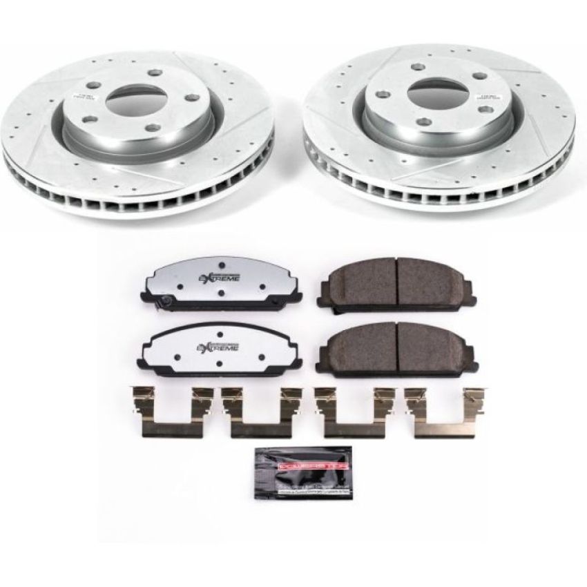 PowerStop K5526-26 Z26 Street Performance Ceramic Brake Pad and Drilled & Slotted Rotor Kit