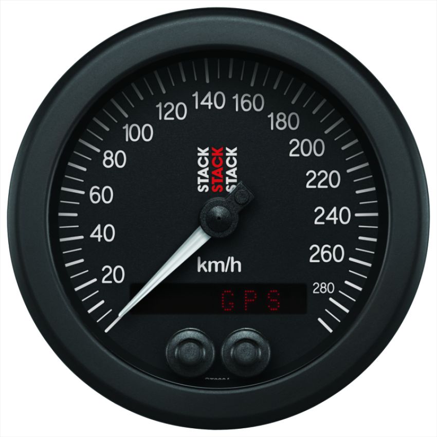 AutoMeter ST3804 Stack Instruments 88mm 0-290 KM/H GPS Speedometer - Black
