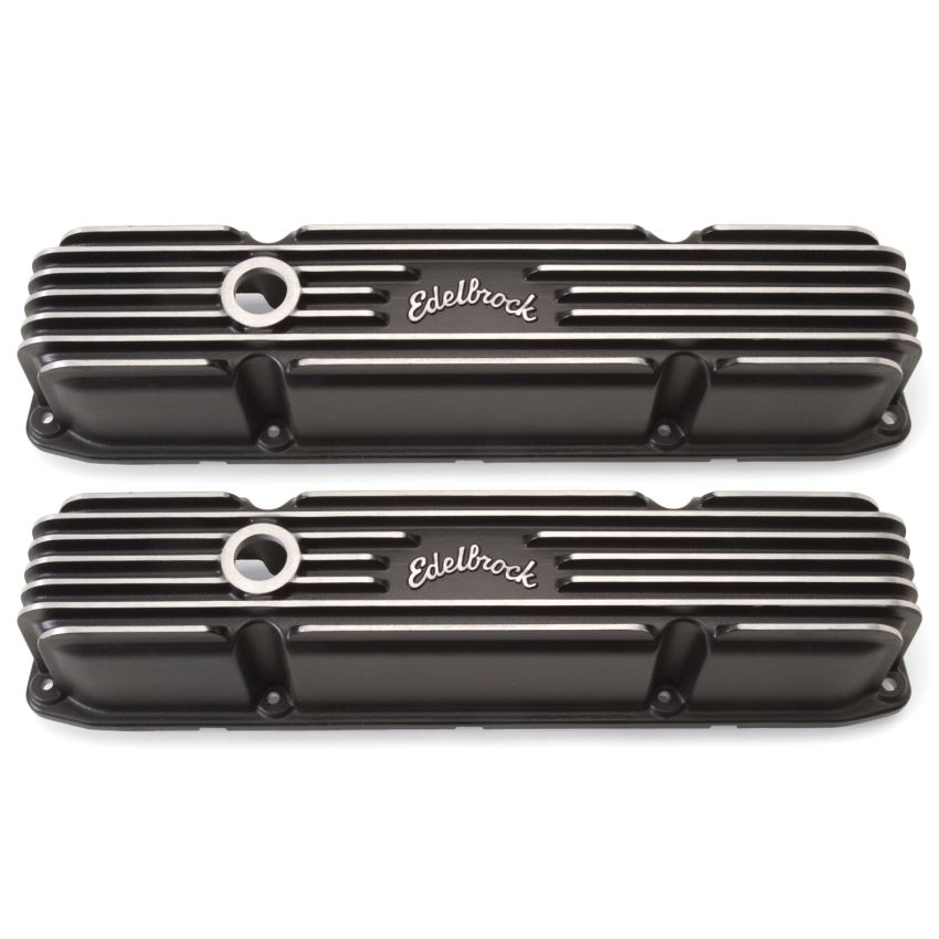 EDELBROCK EDE41923 BBM Classic Finned V/C's - Black