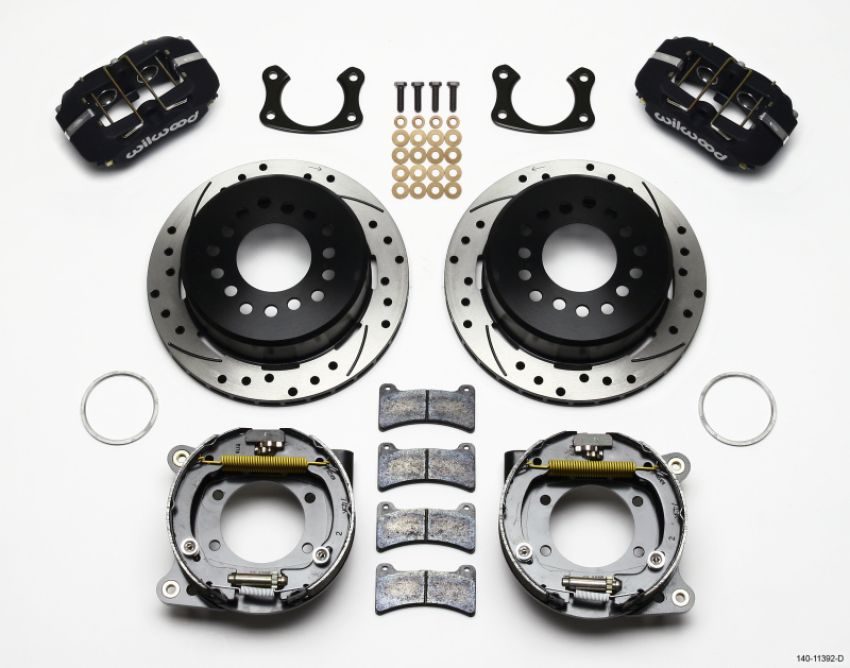 Wilwood 140-11392-D Dynapro Low-Profile 11.00in P-Brake Kit Drilled New Big Ford 2.50in Off Staggerd Mount