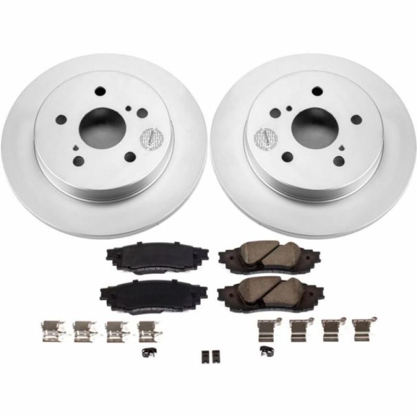 PowerStop CRK8333 Genuine Geomet Coated Rotor and Low-Dust Ceramic Brake Pad Kit