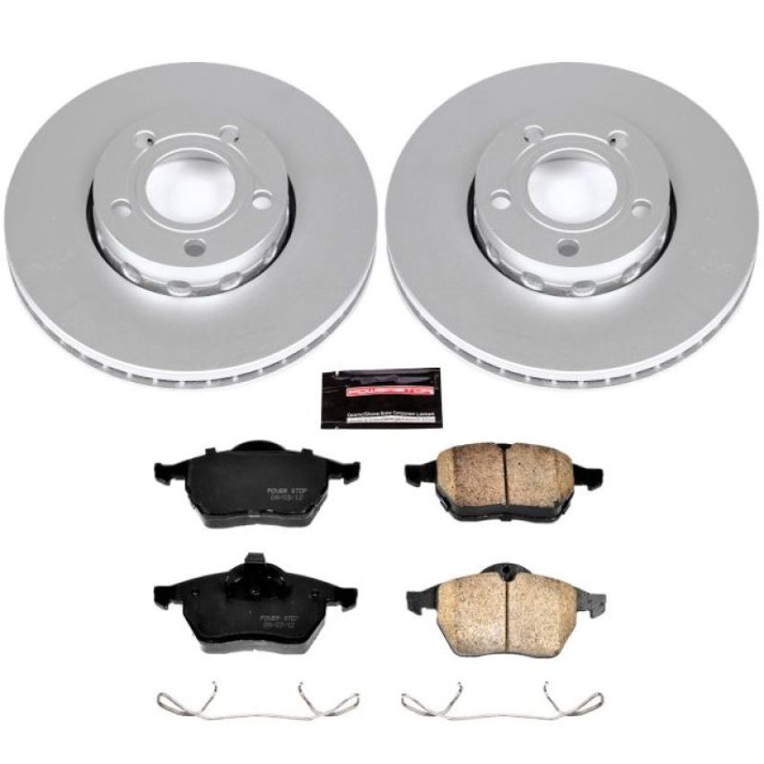 PowerStop CRK3103 Genuine Geomet Coated Rotor and Carbon-Fiber Ceramic Brake Pad Kit