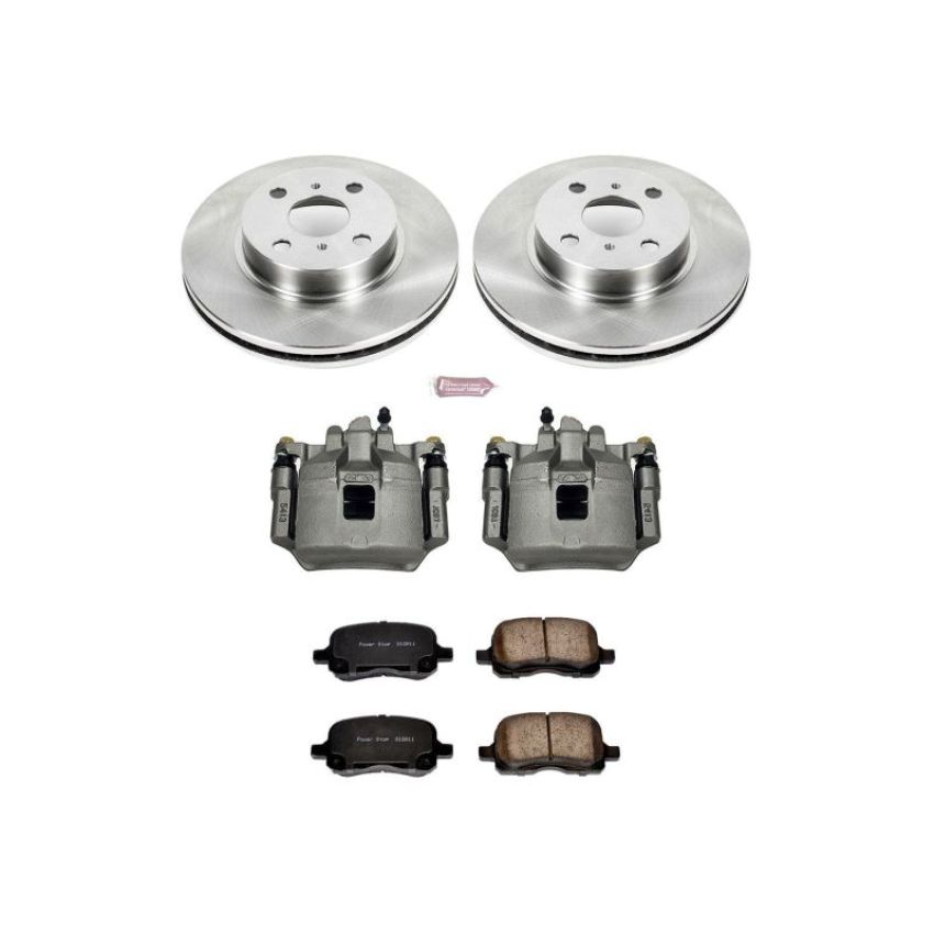 PowerStop KCOE1152 OE Stock Replacement Low-Dust Ceramic Brake Pad, Rotor and Caliper Kit