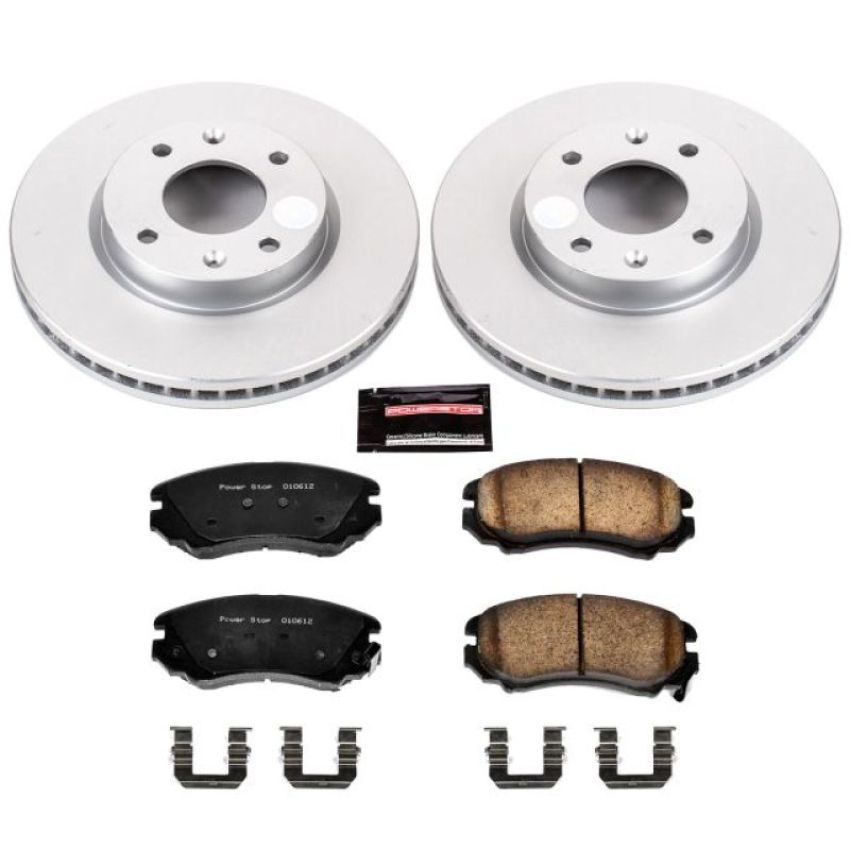 PowerStop CRK5290 Genuine Geomet Coated Rotor and Low-Dust Ceramic Brake Pad Kit