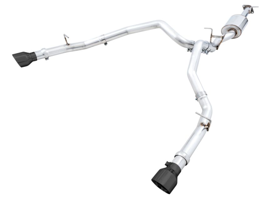 AWE Tuning 3015-33006 19-21 RAM 1500 5.7L (w/Cutouts) 0FG Dual Rear Exit Cat-Back Exhaust - Diamond Black Tips