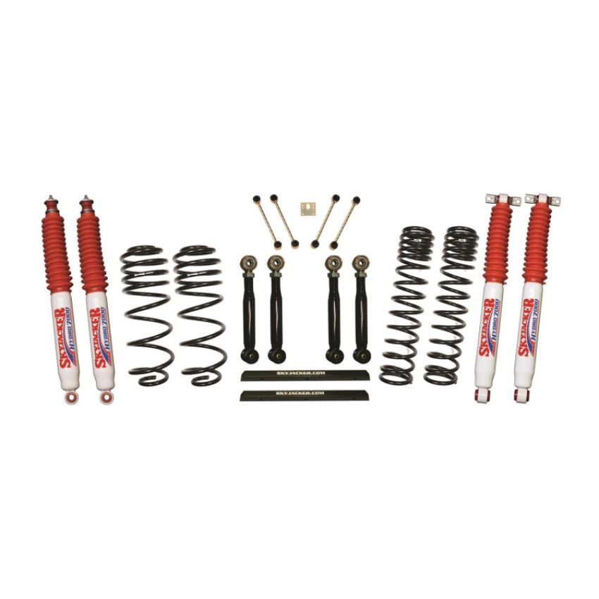 Skyjacker TJ401BPHLTX 97-02 Jeep TJ 4in D-Rate Long Travel Kit w/ Adj. FR/RR Lower Flex Links/Hydro 7000 Shocks