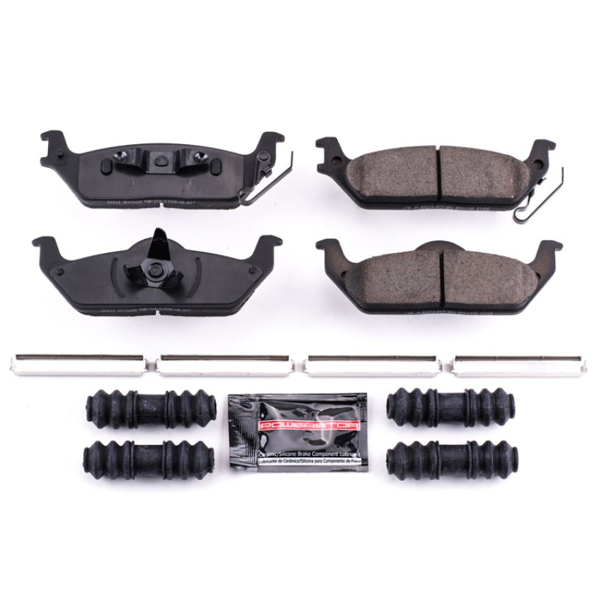 PowerStop Z23-1012 PowerStop - Z23 Daily Driver Carbon-Fiber Ceramic Brake Pads with Hardware Kit