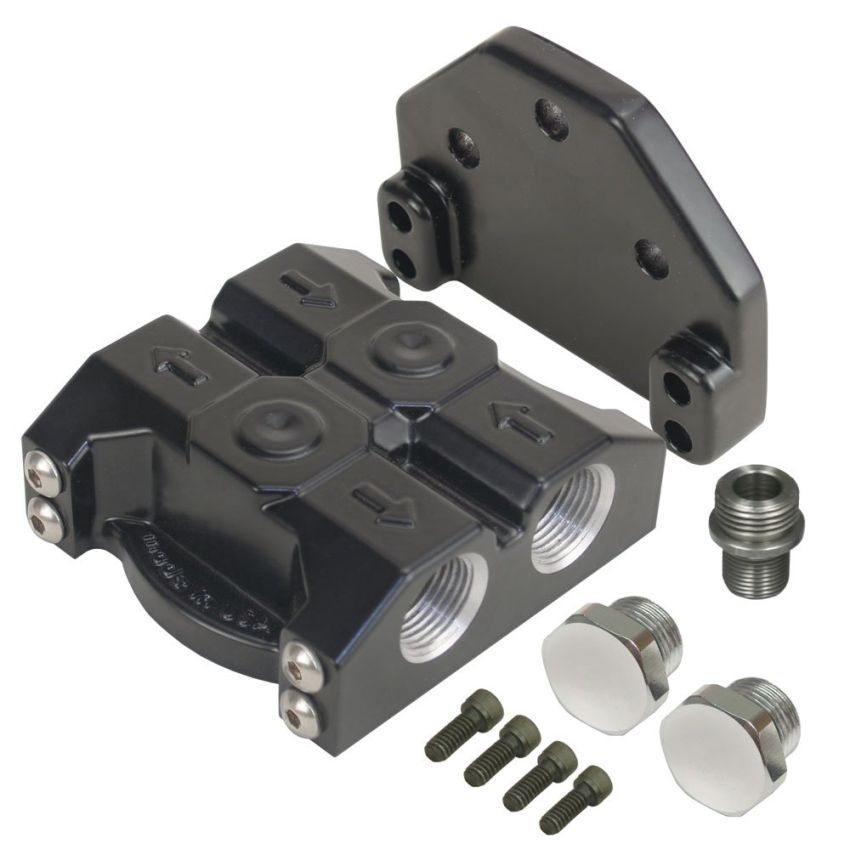 DERALE DER35709 Single Mount Oil Filter Mount Side Ports