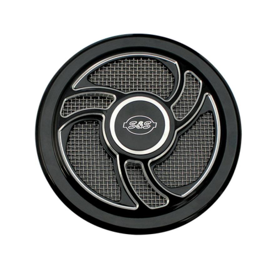 S&S Cycle 170-0206 Stealth Applications Torker Air Cleaner Cover w/ Machined Highlights - Gloss Black