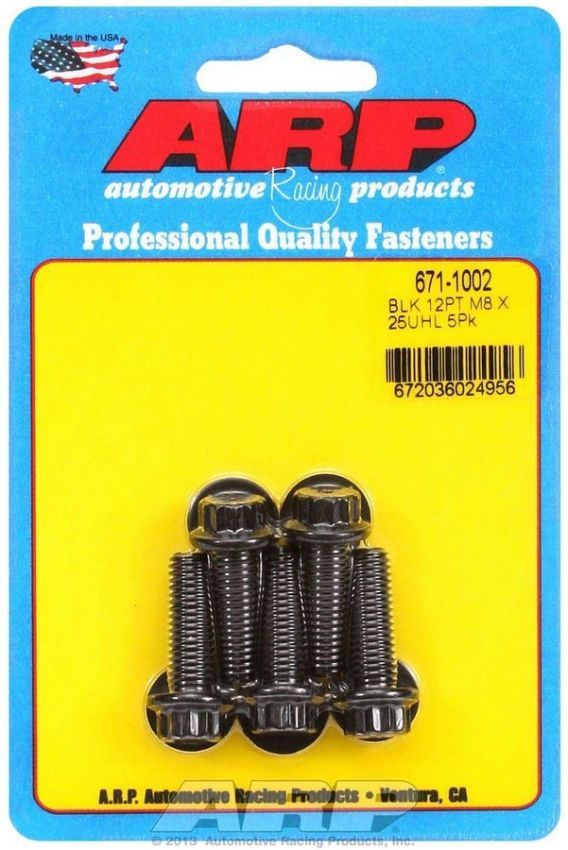 ARP ARP671-1002 Bolt Kit - 12pt. (5) 8mm x 1.25 x 25mm
