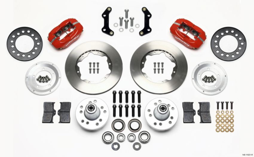 Wilwood 140-11021-R Forged Dynalite Front Kit 11.00in Red 70-72 CDP B & E Body-Disc
