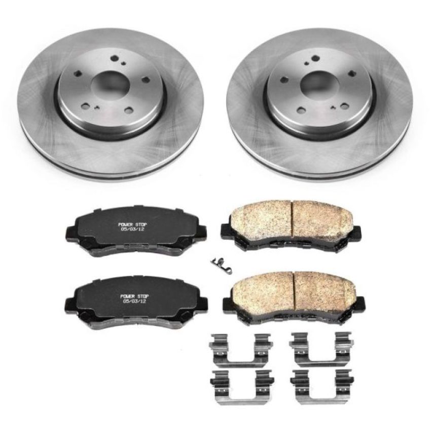 PowerStop KOE6102 OE Stock Replacement Low-Dust Ceramic Brake Pad and Rotor Kit