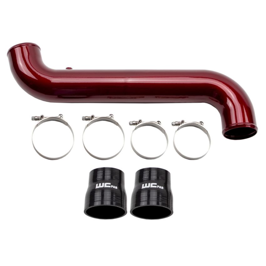 Wehrli WCF100682-RED 11-16 Duramax LML Passenger Side 3.5 in. Intercooler Pipe - WCFab Red