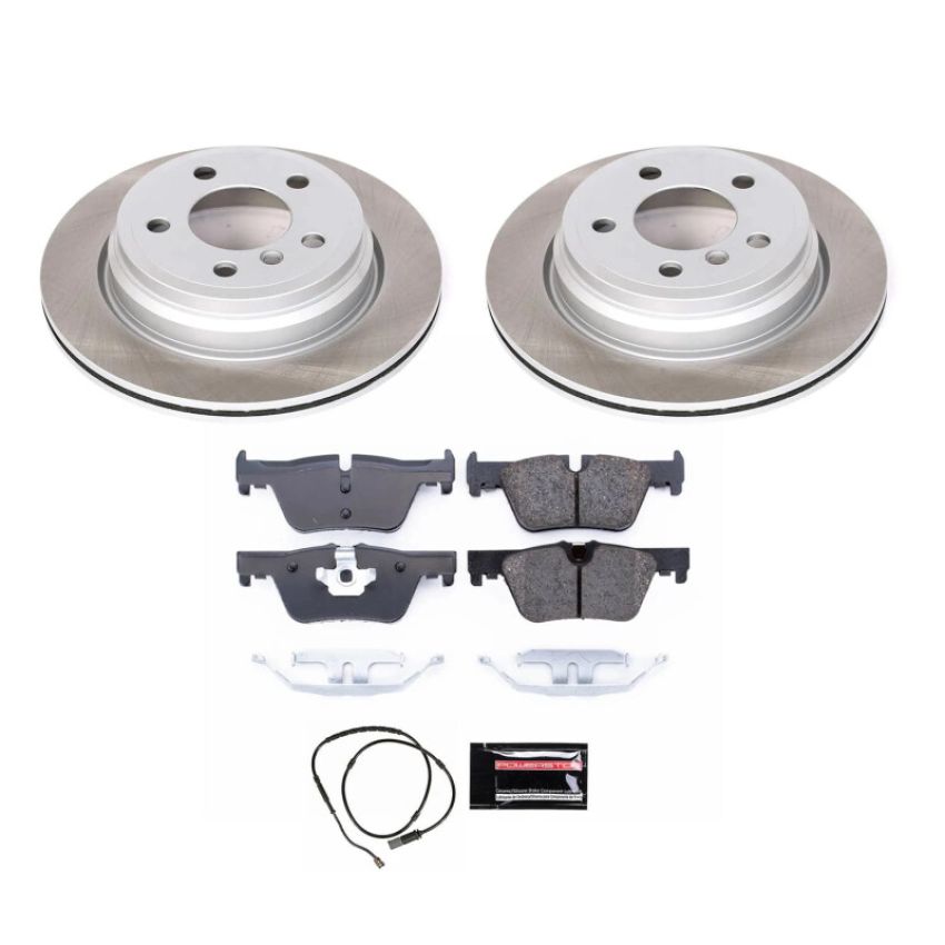 PowerStop SC6852 Semi-Coated Rotor and Low-Dust Ceramic Brake Pad Kit