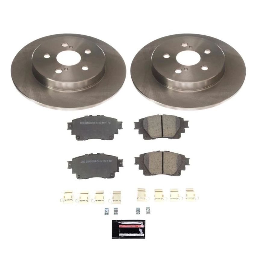 PowerStop KOE8336 OE Stock Replacement Low-Dust Ceramic Brake Pad and Rotor Kit