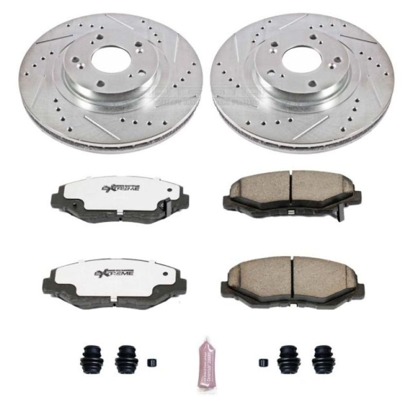 PowerStop K3055-26 Z26 Street Performance Ceramic Brake Pad and Drilled & Slotted Rotor Kit