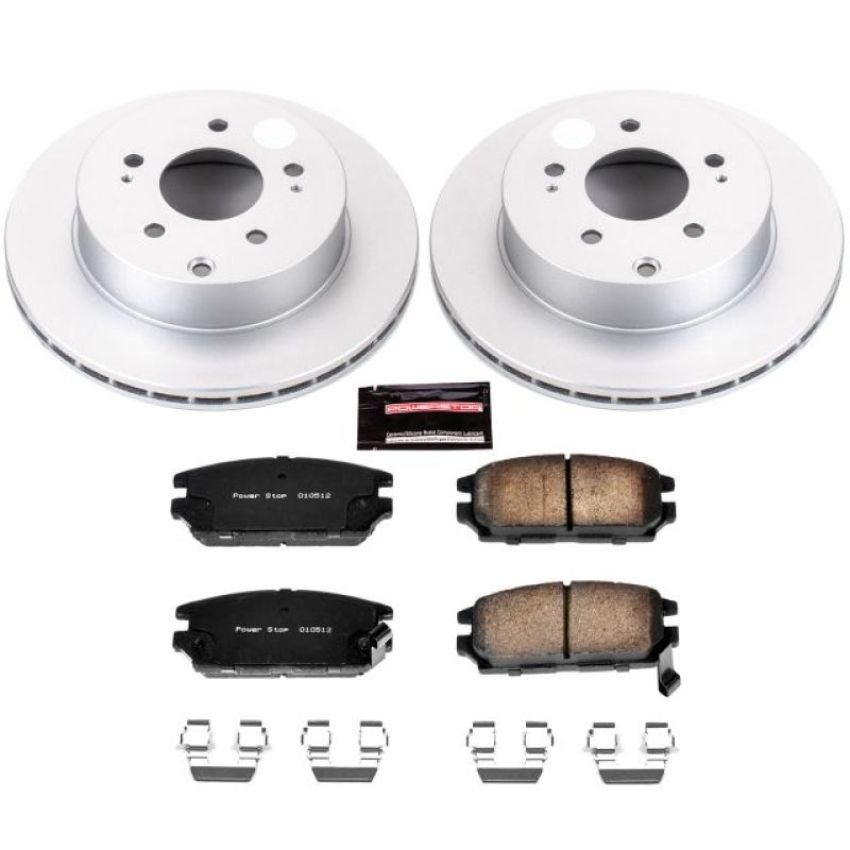 PowerStop CRK3079 Genuine Geomet Coated Rotor and Low-Dust Ceramic Brake Pad Kit