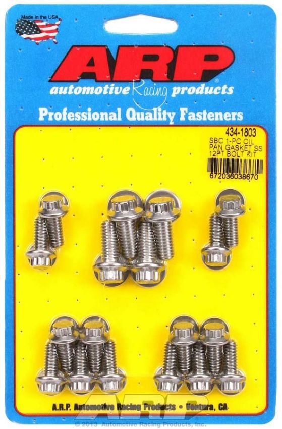 ARP ARP434-1803 SBC S/S Oil Pan Bolt Kit 12pt.