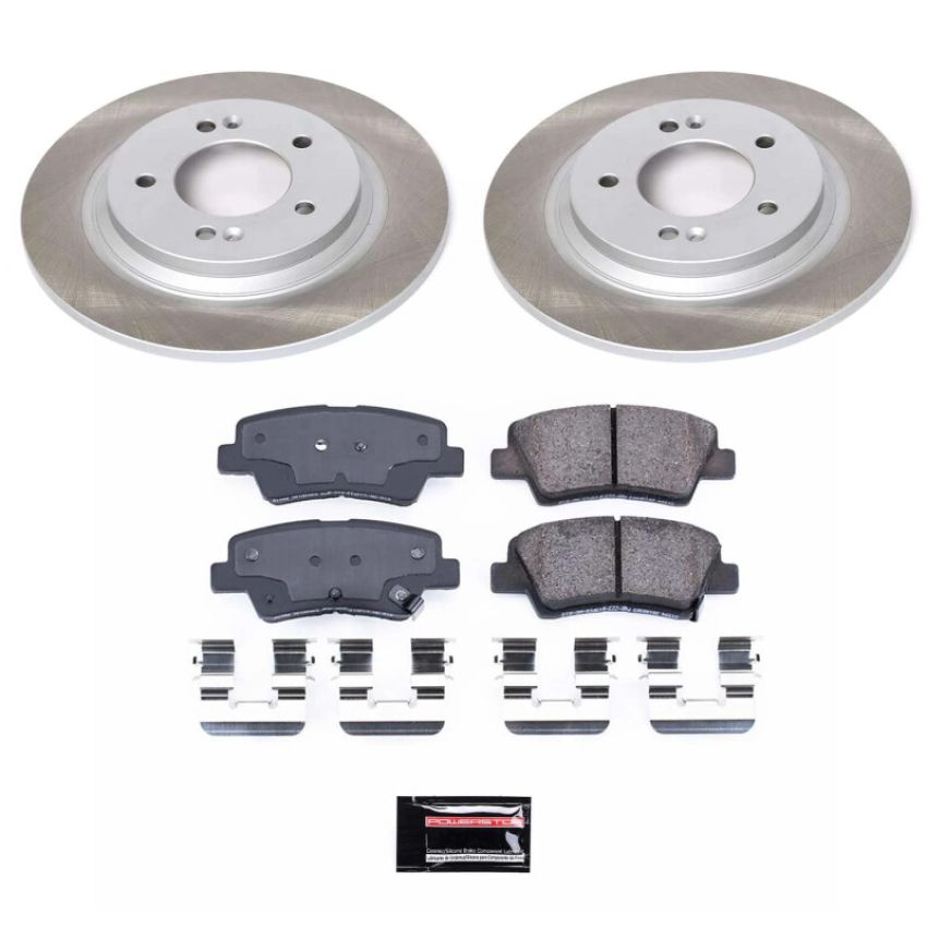PowerStop SC6985 Semi-Coated Rotor and Low-Dust Ceramic Brake Pad Kit