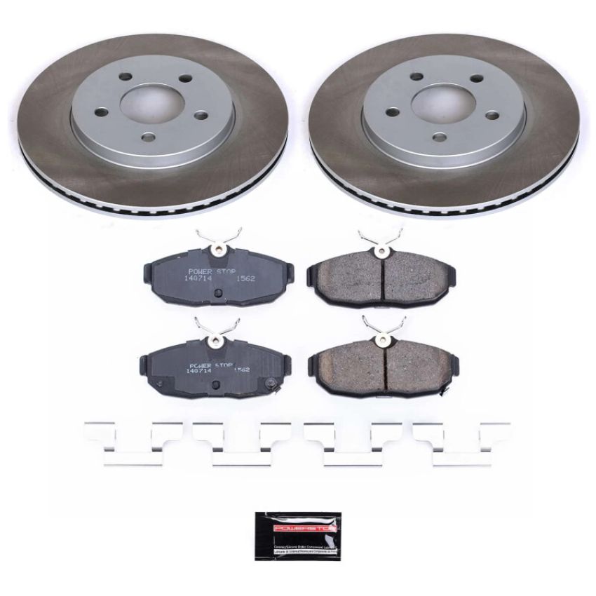 PowerStop SC5941 Semi-Coated Rotor and Low-Dust Ceramic Brake Pad Kit