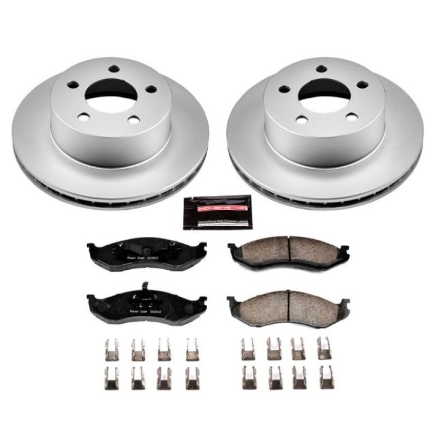 PowerStop CRK2119 Genuine Geomet Coated Rotor and Low-Dust Ceramic Brake Pad Kit