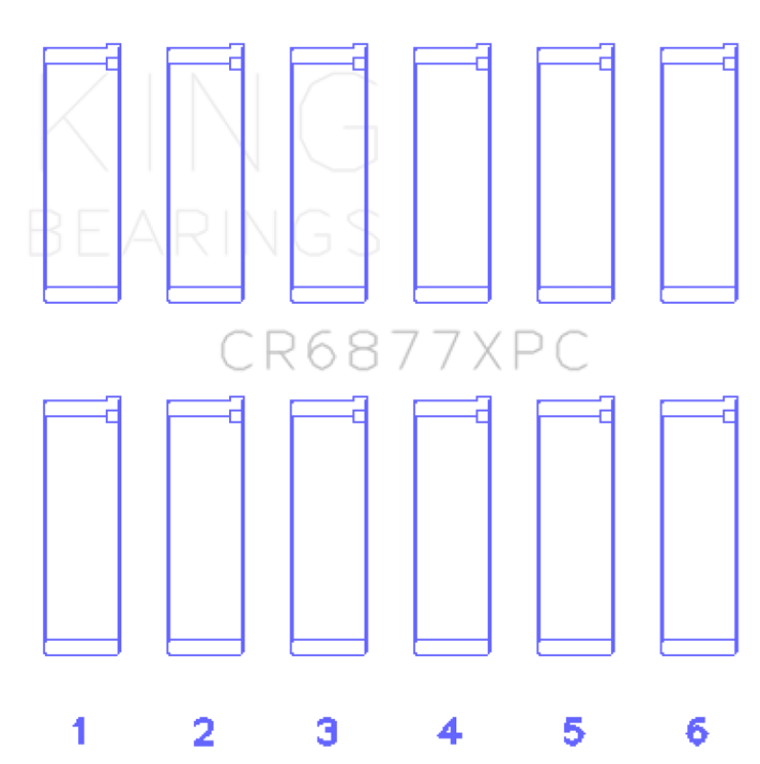 King Engine Bearings CR6877XPC King BMW S54B32 3.2L Coated Performance Rod Bearing Set