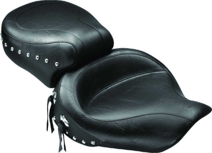 Mustang Motorcycle 75530 Mustang 91-05 Harley Dyna Wide Touring 1PC Seat w/Studs - Black