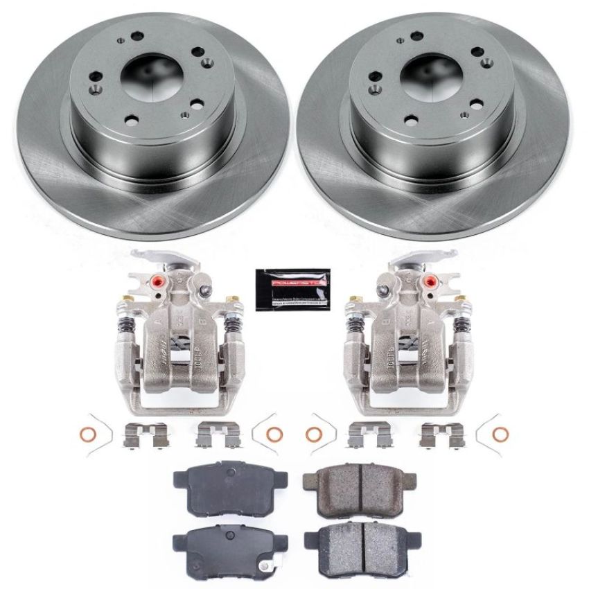 PowerStop KCOE5368A OE Stock Replacement Low-Dust Ceramic Brake Pad, Rotor and Caliper Kit