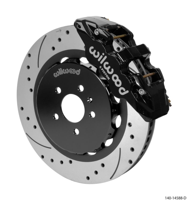 Wilwood 140-14588-D AERO6 Front Kit 15.00in BBK - 08-12 Audi A4/A5/S5 - Drilled & Slotted Rotor