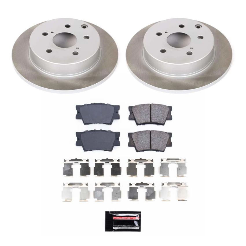 PowerStop SC4671 Semi-Coated Rotor and Low-Dust Ceramic Brake Pad Kit