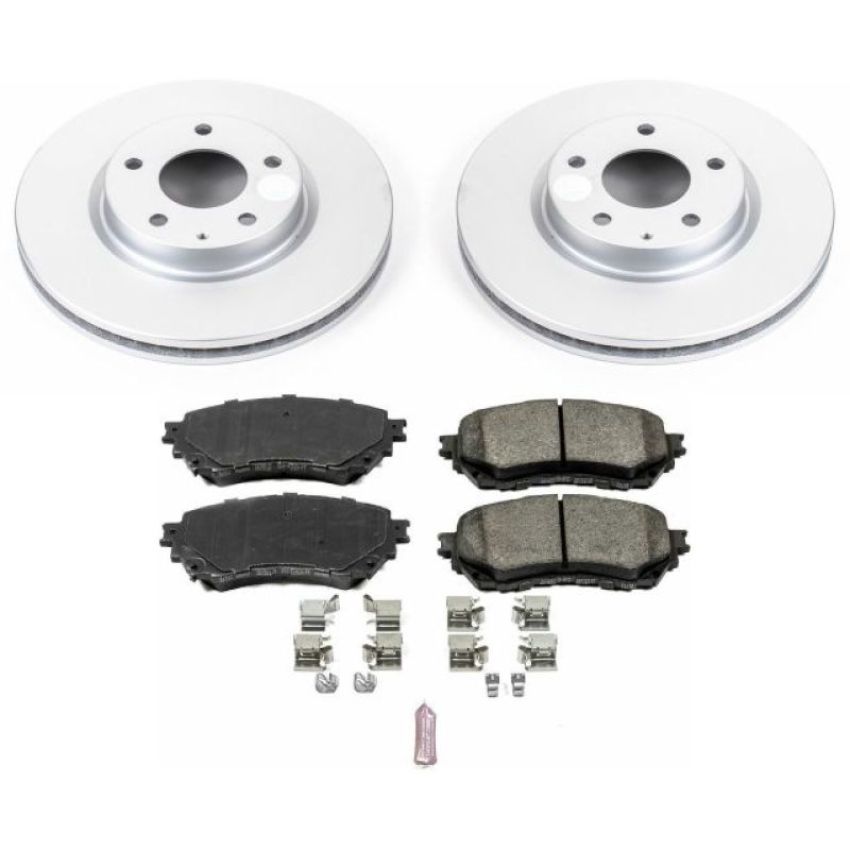 PowerStop CRK6968 Genuine Geomet Coated Rotor and Low-Dust Ceramic Brake Pad Kit