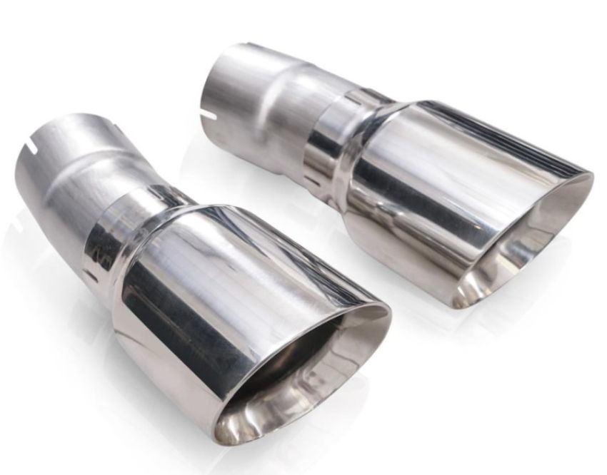 Stainless Works JPGC57TIPS 4in Double Wall Slash-Cut Polished Tip Kit