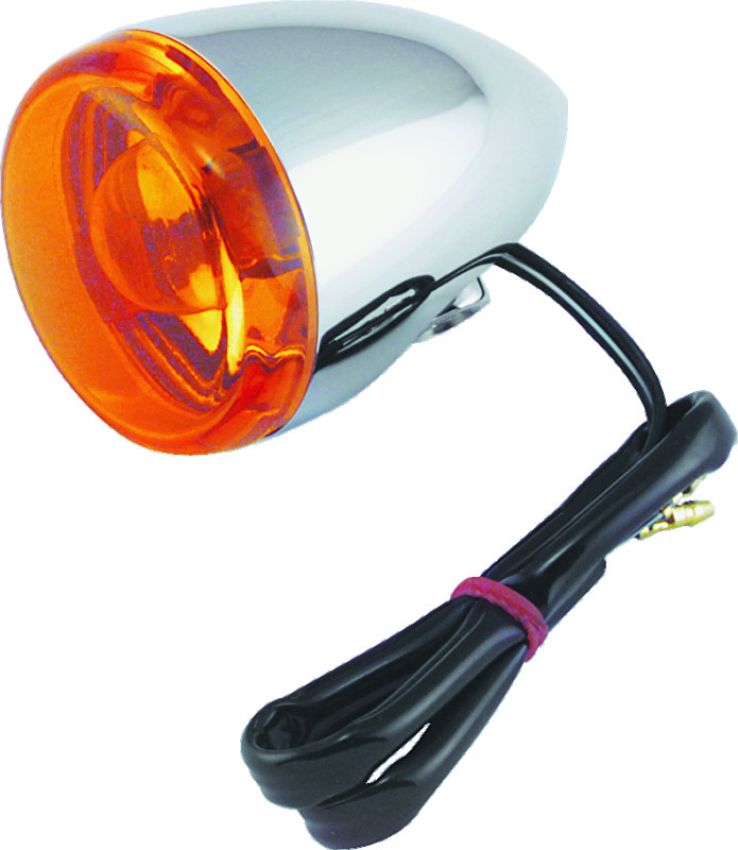 Bikers Choice 495536 Chrome Bullet Rear Turn Signal Single Filament Amber Replaces 67104-83 68977-00
