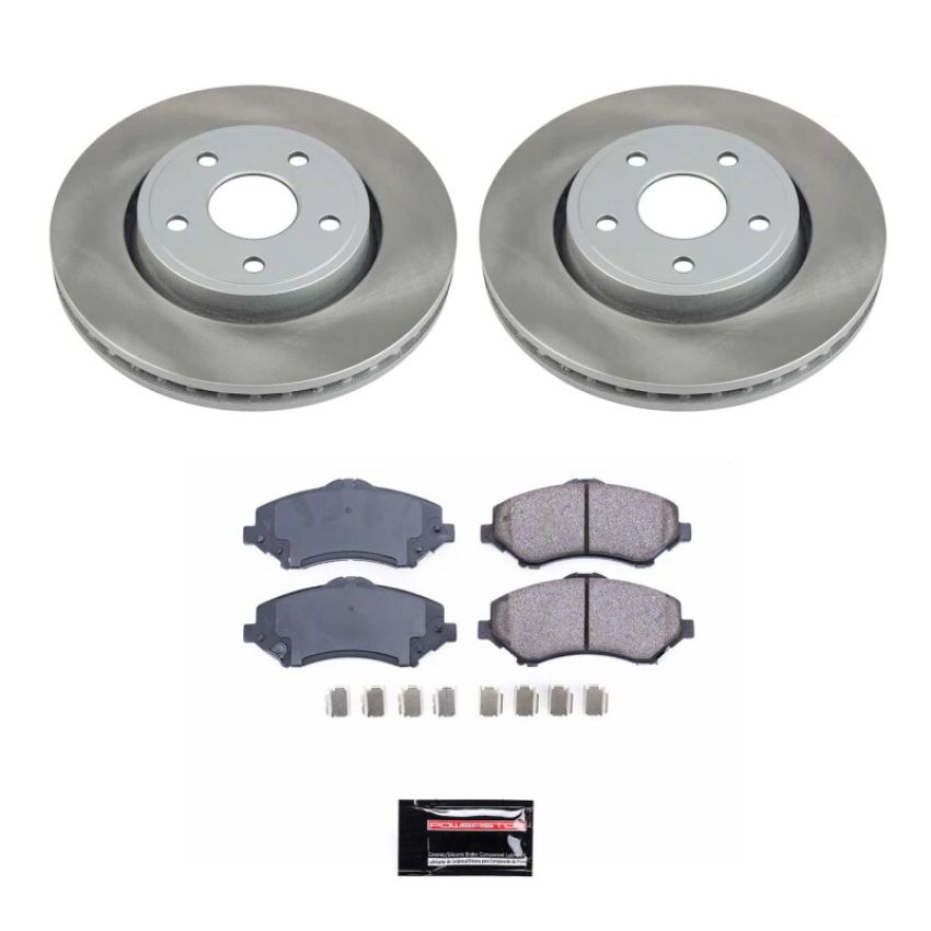 PowerStop SC1631 Semi-Coated Rotor and Low-Dust Ceramic Brake Pad Kit
