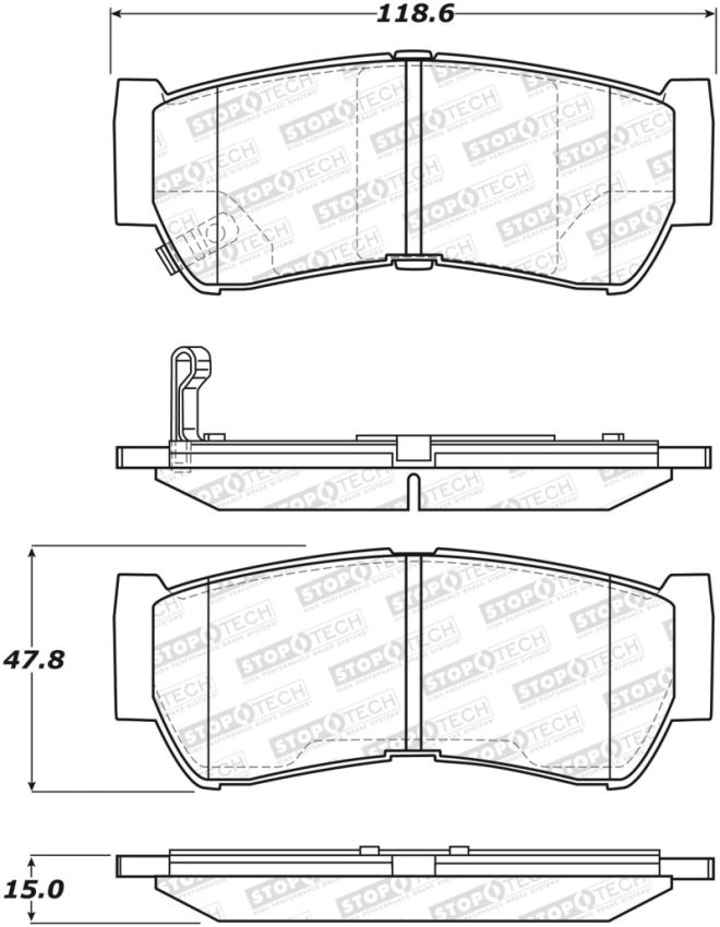 Stoptech 308.12970 Street Brake Pads - Front
