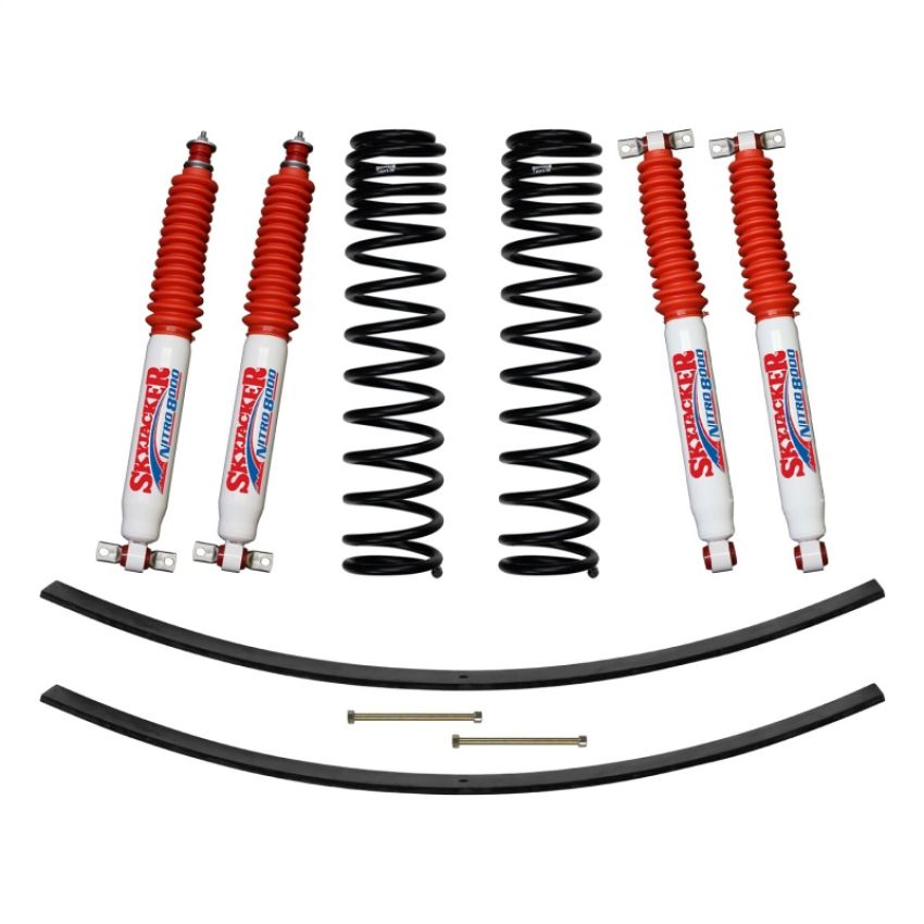 Skyjacker JC301BPNLT 84-01 XJ 3in FR D-Rate Long Travel Coil Suspension Kit w/RR Add A Leafs/Nitro 8000 Shocks