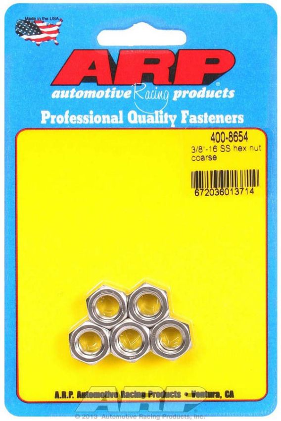 ARP ARP400-8654 S/S Hex Nuts - 3/8-16 (5)