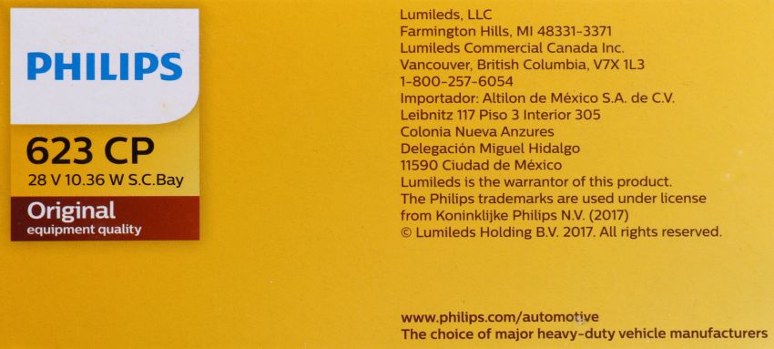 Philips 623CP Philips Standard Miniature 623 Pack of 10