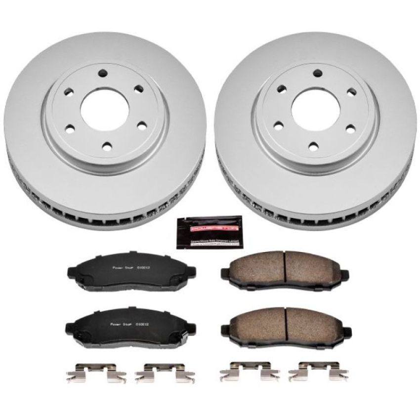 PowerStop CRK4611 Genuine Geomet Coated Rotor and Low-Dust Ceramic Brake Pad Kit