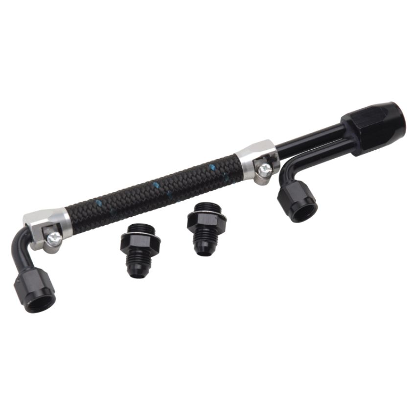 EDELBROCK EDE80913 Dual Quad Fuel Line Kit Clear/Black Finish