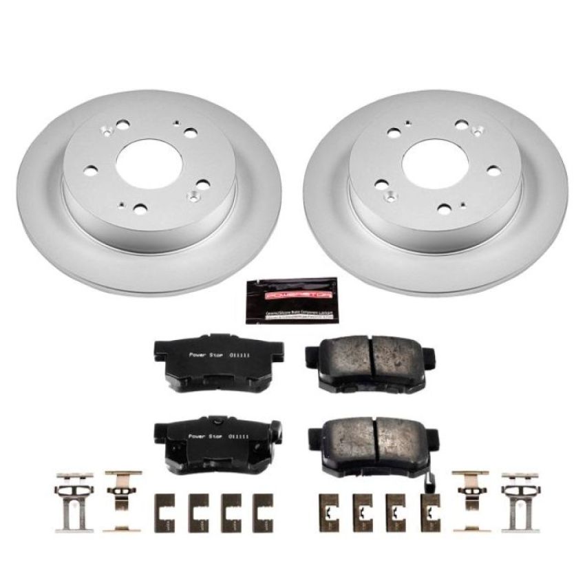 PowerStop CRK1243 Genuine Geomet Coated Rotor and Low-Dust Ceramic Brake Pad Kit
