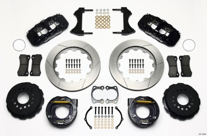 Wilwood 140-10948 AERO4 Rear P-Brake Kit 14.00in Big Ford New Style 2.50in Offset