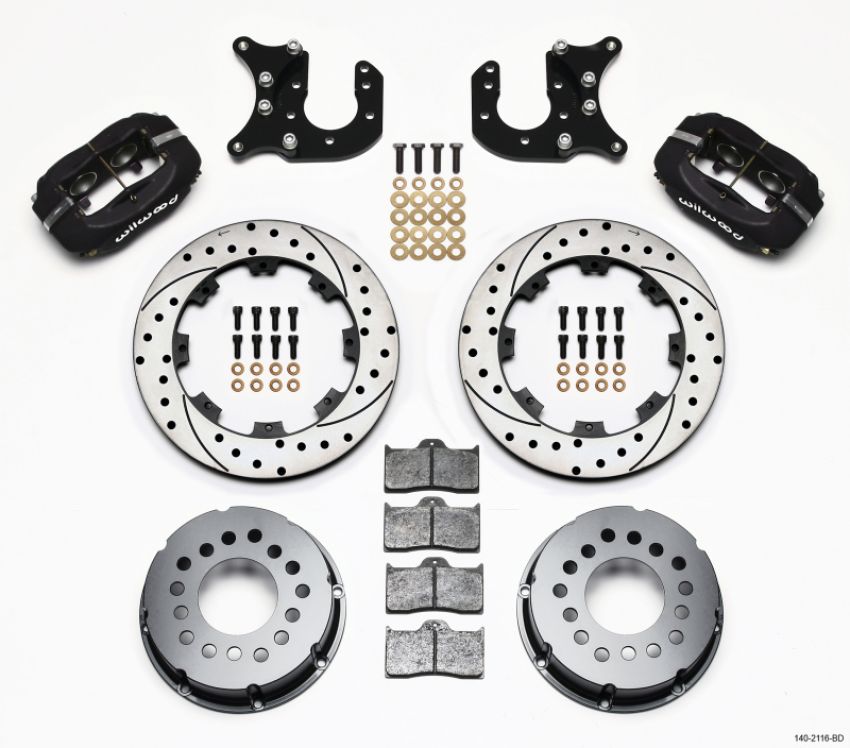 Wilwood 140-2116-BD Forged Dynalite P/S Rear Kit Drilled Rotor Mopar-Dana 2.72in Offset