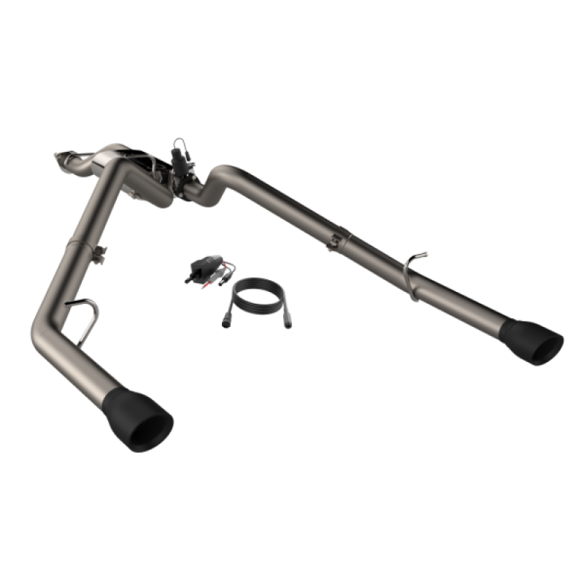 QTP 420019B 2019-2024 Ram 1500  Screamer Split Rear Exit Cat Back Black Tips
