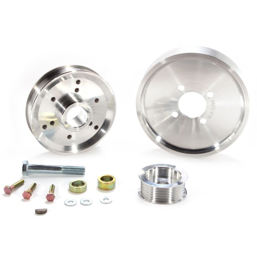 BBK Performance Parts 1559 2001-2004 MUSTANG GT/00-01 COBRA 3 PC UNDER DRIVE PULLEY KIT (BILLET ALUMINUM)
