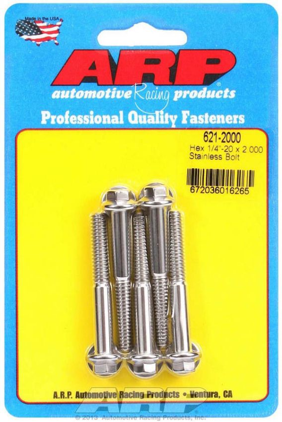 ARP ARP621-2000 S/S Bolt Kit - 6pt. (5) 1/4-20 x 2.000
