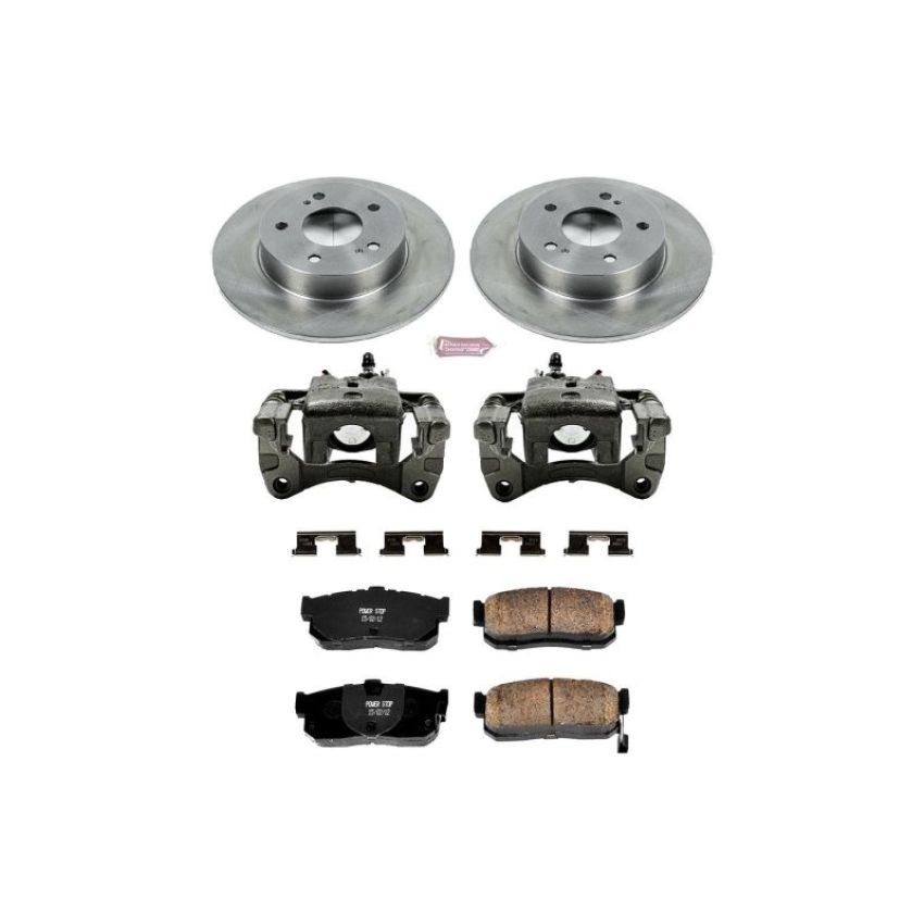 PowerStop KCOE1168 OE Stock Replacement Low-Dust Ceramic Brake Pad, Rotor and Caliper Kit