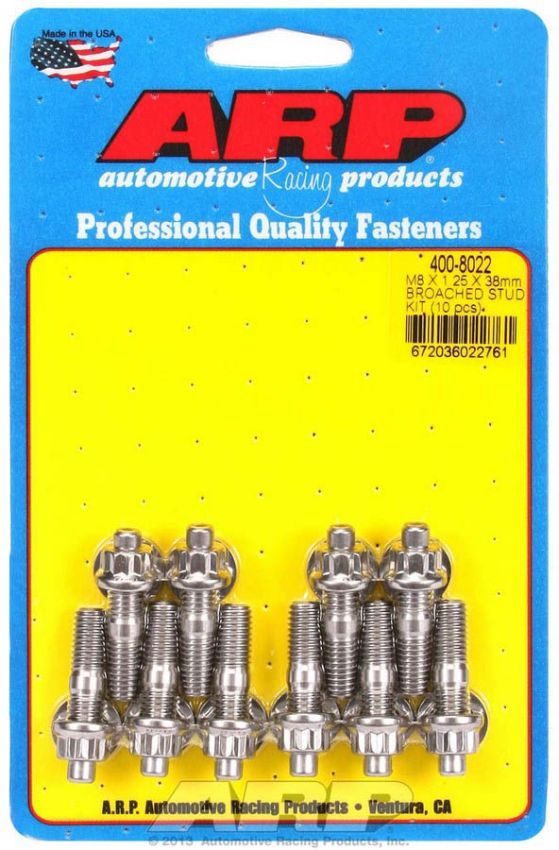 ARP ARP400-8022 S/S Stud Kit - (10) M8 x 1.25in x  38mm